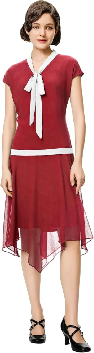 BABEYOND Gatsby Dress for Women - Chiffon Flapper Dress Low-Waist 1920s Roaring 20s Great Gatsby Party