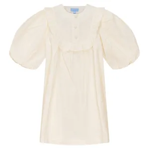 P4310-FRILL YOKE DRESS-IVORY