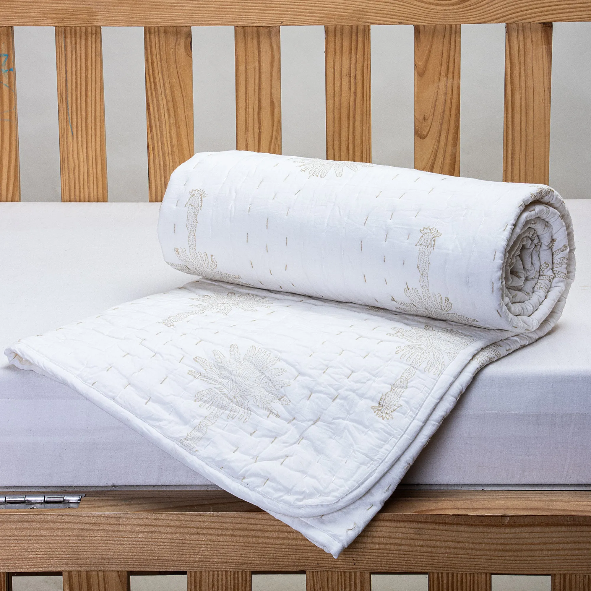 Palm Tree Mulmul Cotton Baby Blankets