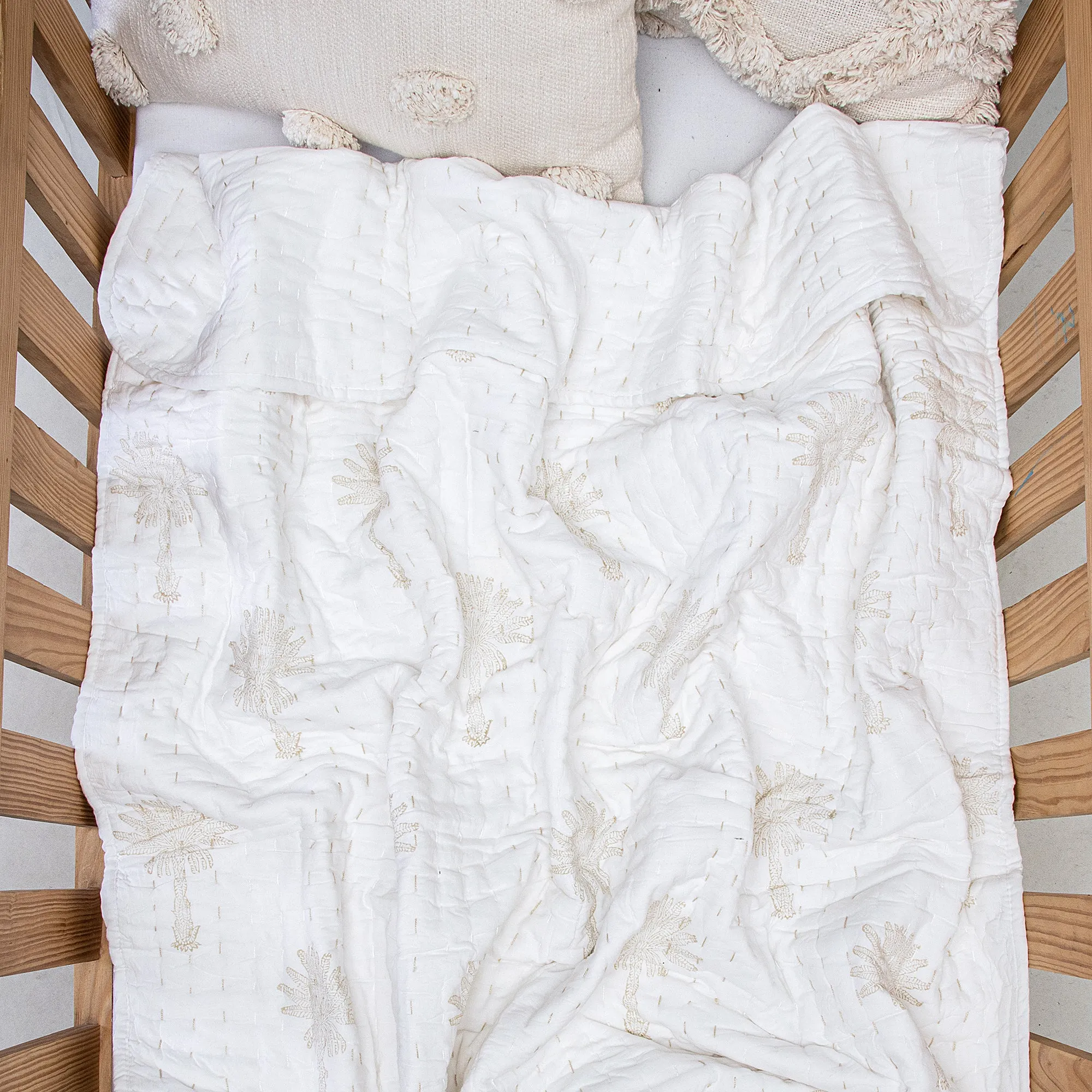Palm Tree Mulmul Cotton Baby Blankets
