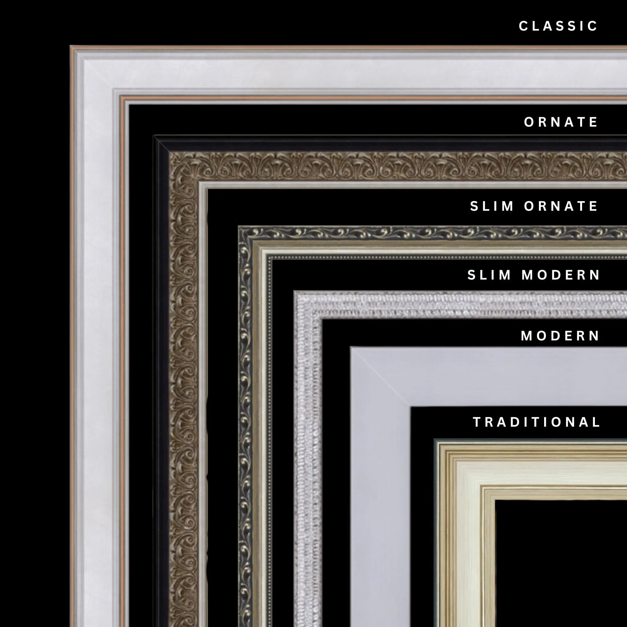 Silver 37x22 Picture Frame Ornate Traditional Classic Antique